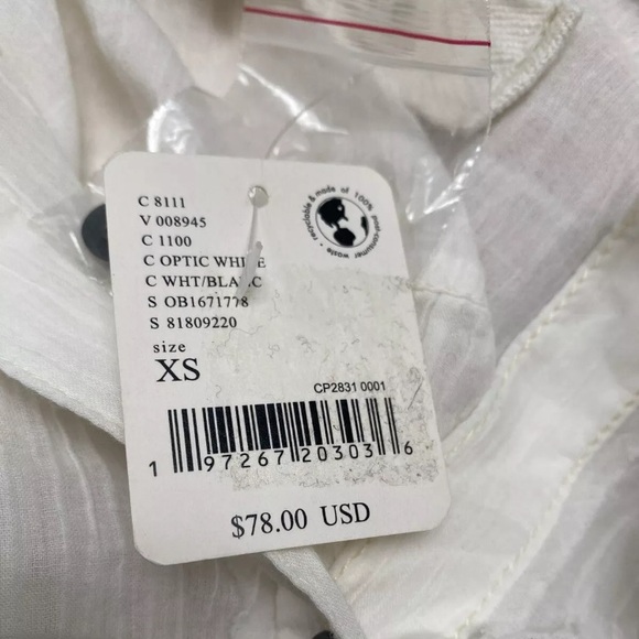 NWT We The Free People Float Away Shirt Size XS-Optic White Oversize Button Up - Picture 9 of 11